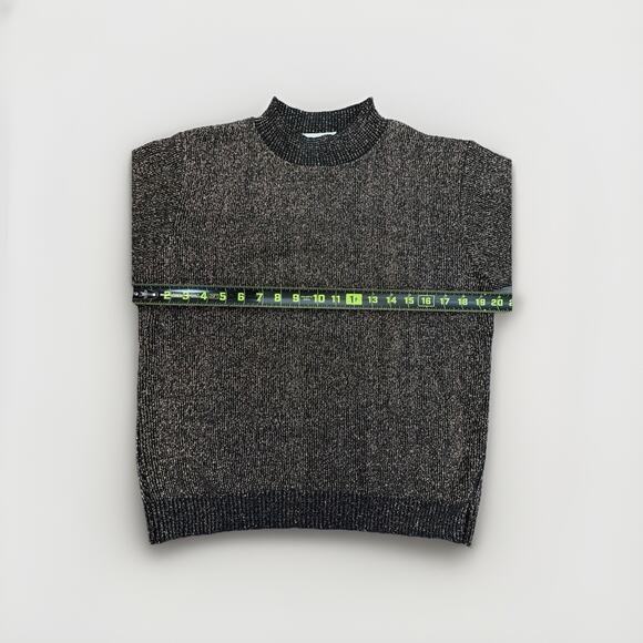 Carly Blake Women’s Vintage Holiday Sweater Gold Black Metallic M USA RN 63595 - Picture 3 of 7